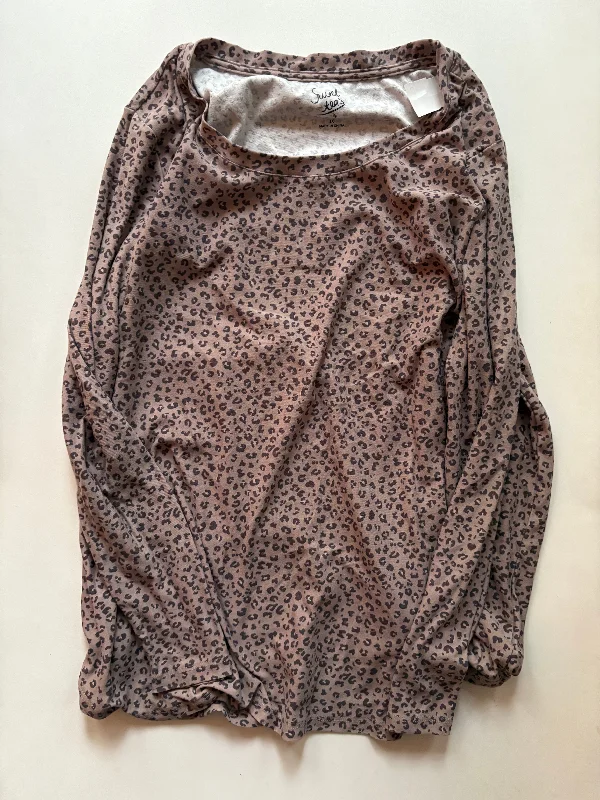 women's tops made from cottonTop Long Sleeve By Pink Rose In Animal Print, Size: 1x