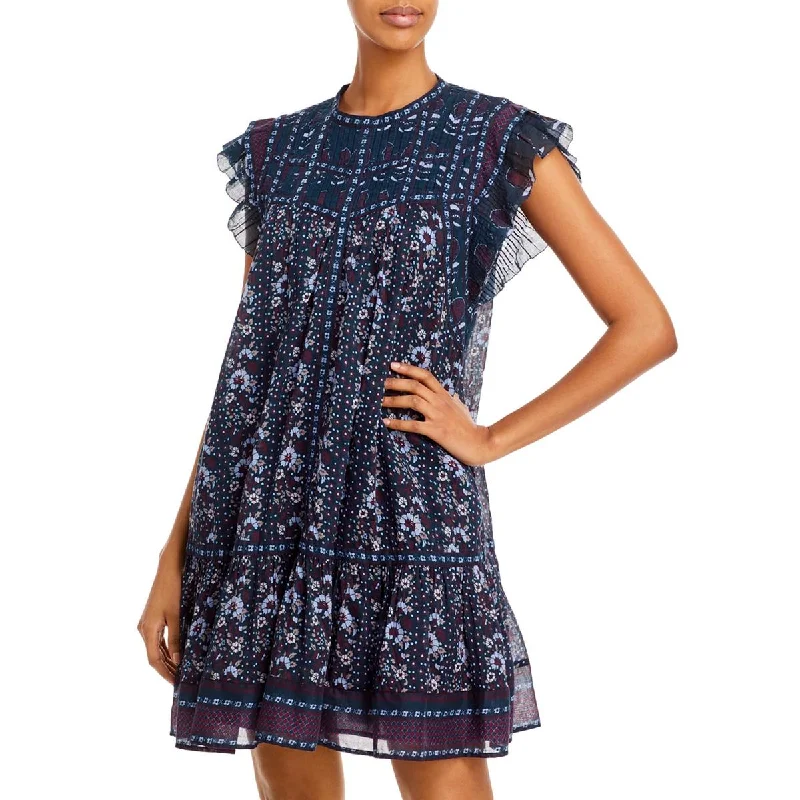 Ruffle DressSea New York Womens Nadine Printed Shutter Pleat Mini Dress