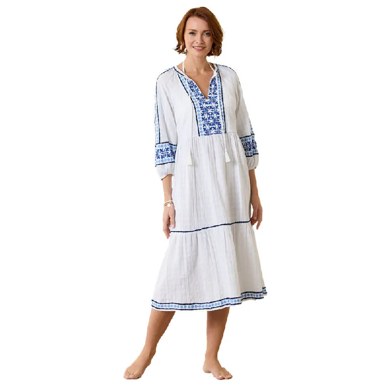 Wedding DressTommy Bahama Mykonos Tiered Midi Dress Cover Up - White*