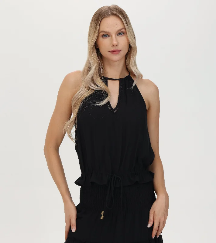 off-the-shoulder women's topsCrochet Halter Neck Top