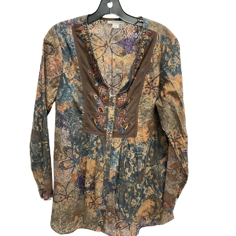 women's tops for vintage fashion enthusiastsTop Long Sleeve By Coldwater Creek In Paisley Print, Size: S