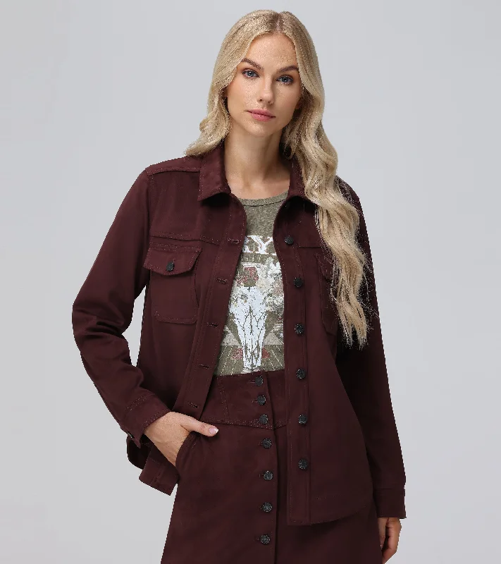 women's tops for fashion-conscious professionalsOversized Faux Suede Shacket