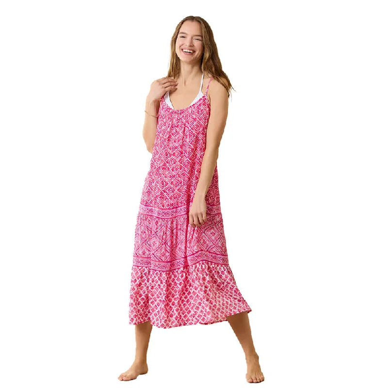 Sleeveless DressTommy Bahama Shell Beach Tier Boarder Midi Cover Up - Passion Pink*