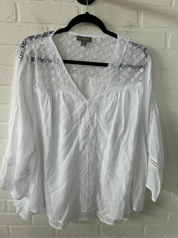 women's tops for statement-making outfitsTop Long Sleeve By Style And Company In White, Size: Xl