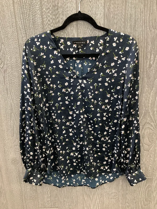 women's tops for minimalist aestheticsTop Long Sleeve By Banana Republic In Navy, Size: S