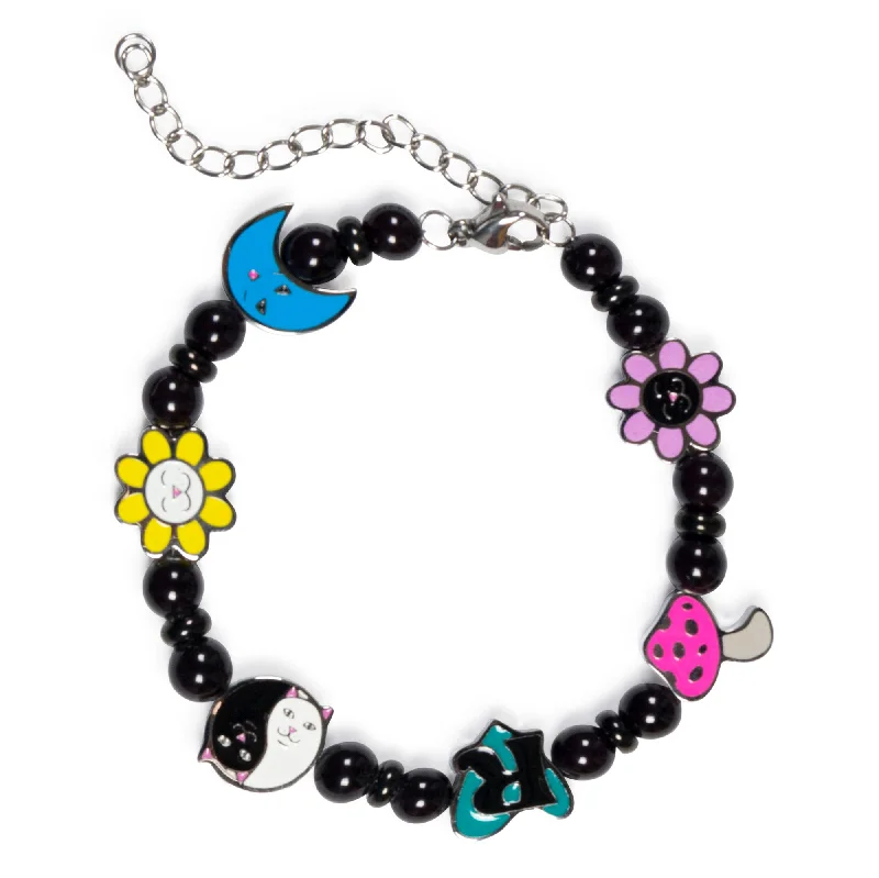 women's tops in solid colorsLucky Charms Bracelet (Black)