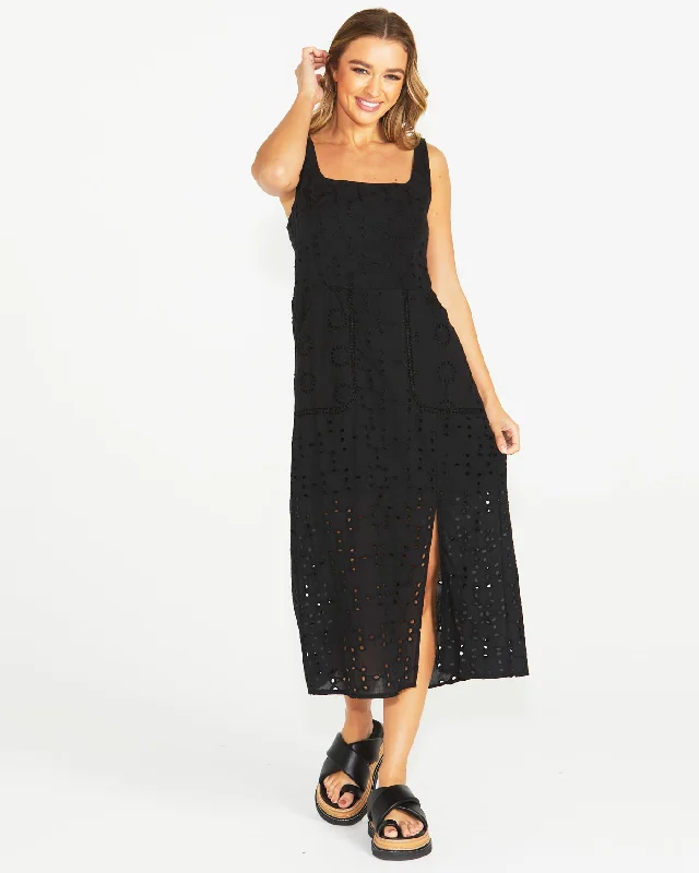 women's minimalist dressesSass Kirby Midi Dress Black