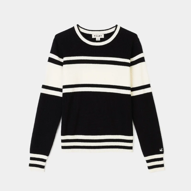 women's tops for those who want to invest in timeless piecesStriped Crewneck