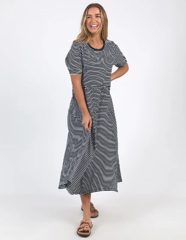 A-Line DressElm York Midi Dress Stripe Navy/White Stripe