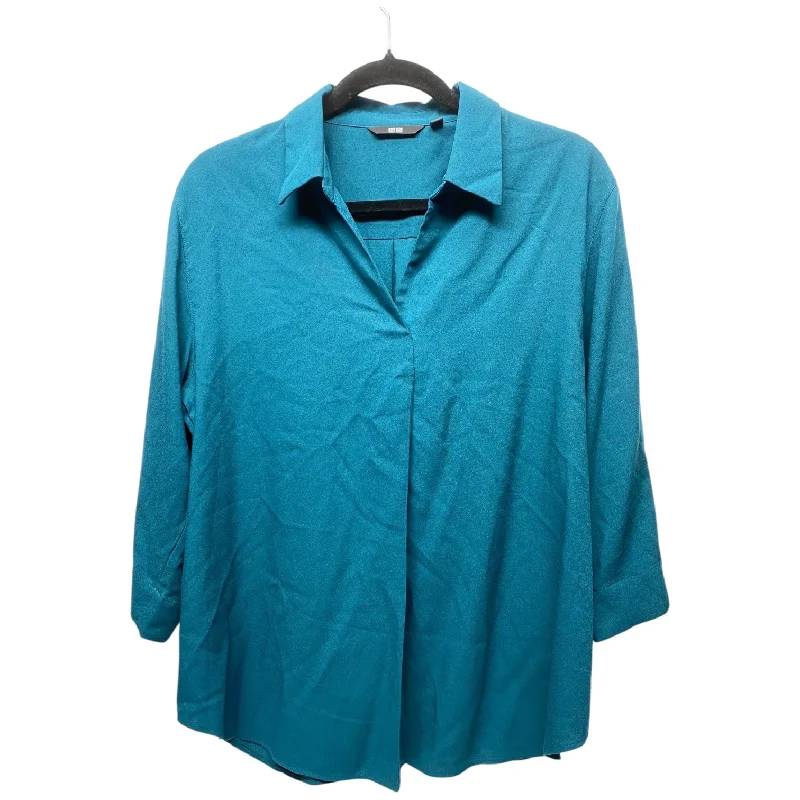 women's tops for those who want to show off their figure in a flattering wayTop Long Sleeve By Uniqlo In Blue, Size: L