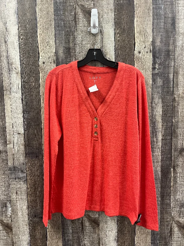 women's tops for those who want to create outfits that are both trendy and timelessTop Long Sleeve By Loft In Orange, Size: L