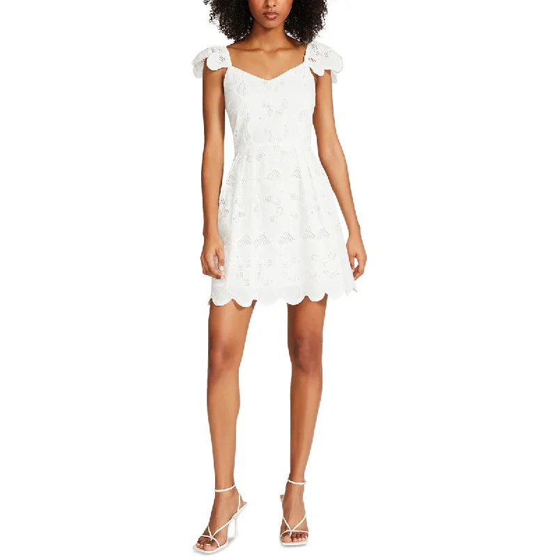 Cocktail DressSteve Madden Womens Embroidered Cotton Mini Dress