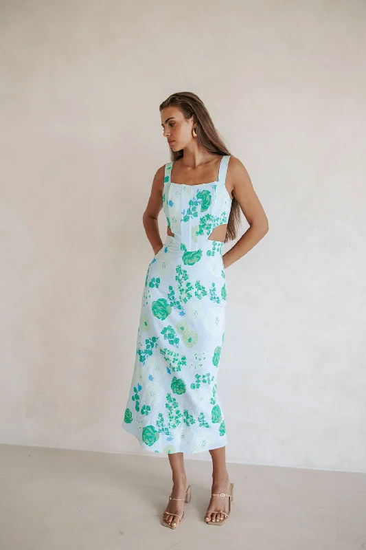 Neon DressFeliz Midi Dress - Corsage Blue