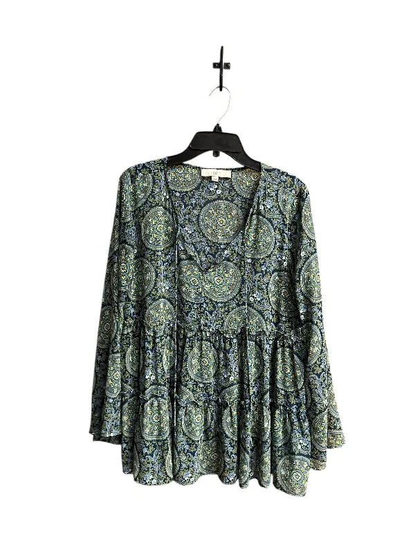 women's tops for boho-chic stylesTop Long Sleeve By Loft In Floral Print, Size: L