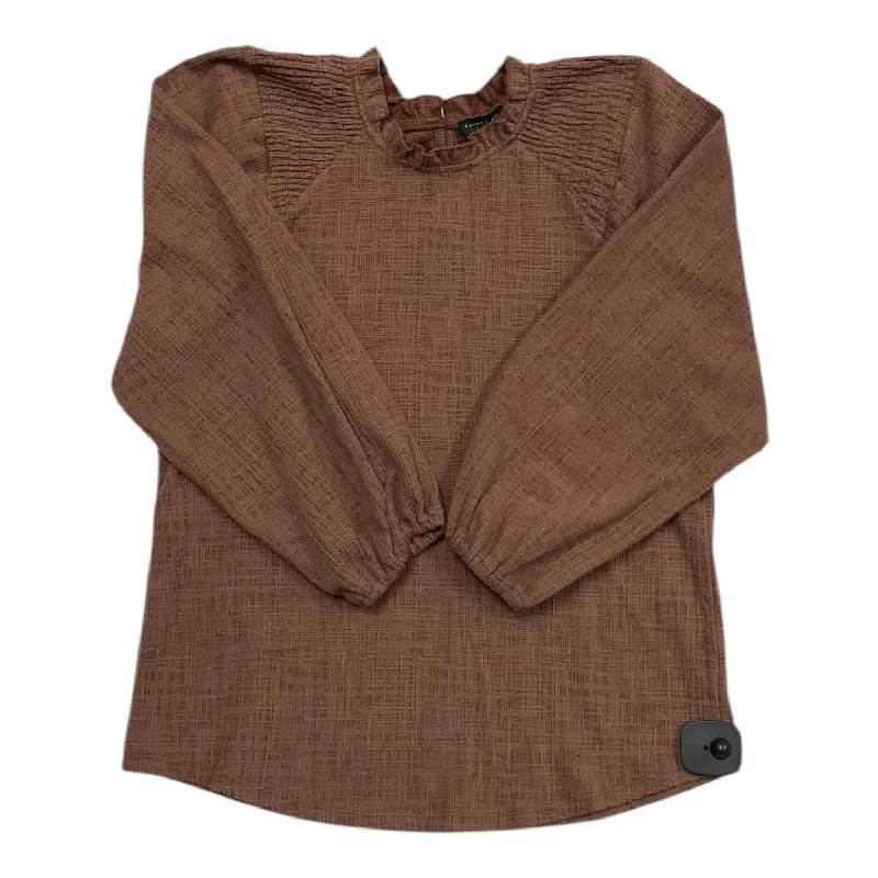 women's tops for those who love to shop for unique findsTop Long Sleeve By Current Air In Brown, Size: Xs