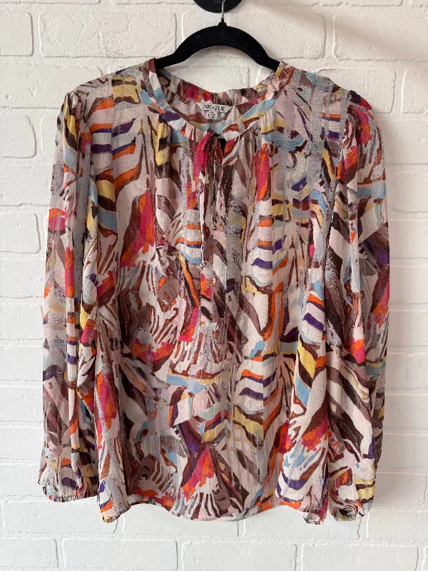 satin women's topsTop Long Sleeve By Nic + Zoe In Multi-colored, Size: M