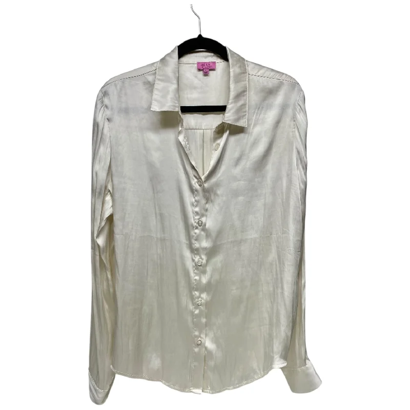 women's tops with ruffled hemsTop Long Sleeve By Miami In Ivory, Size: Xl