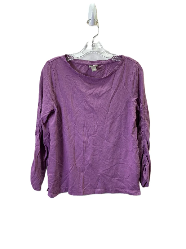 women's tops for those who want to show off their figure in a flattering wayTop Long Sleeve Basic By Chicos In Purple, Size: M