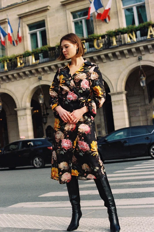 women's fashionable dressesAdorne Vienna Floral Wrap Midi Dress Floral