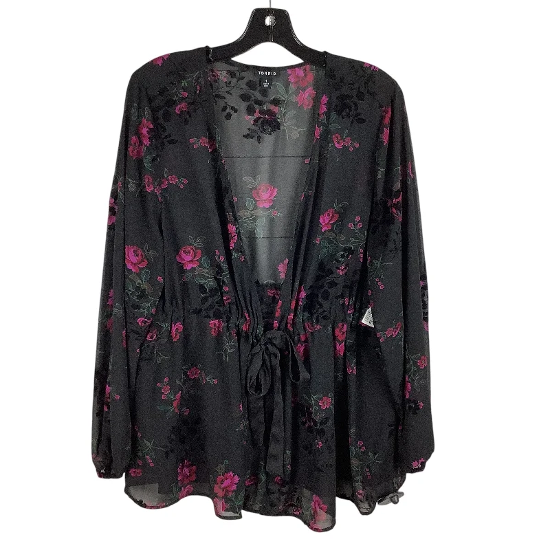 women's tops with geometric patternsTop Long Sleeve By Torrid In Floral Print, Size: 1X