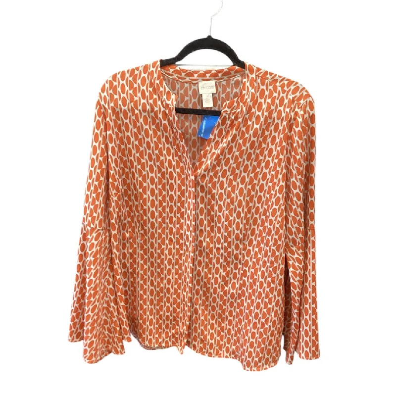 women's tops for those who want to create outfits that are both unique and memorableTop Long Sleeve By Chicos In Orange, Size: L