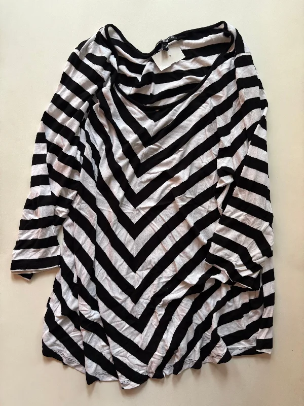 women's tops for those who want to stay cool and chic during warmer weatherTop Long Sleeve By Cable And Gauge In Striped Pattern, Size: 2x