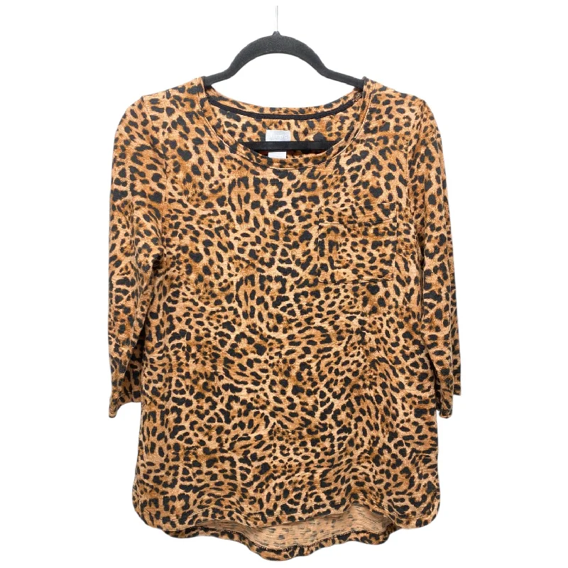 women's tops with embroidery detailsTop Long Sleeve By Chicos In Animal Print, Size: S