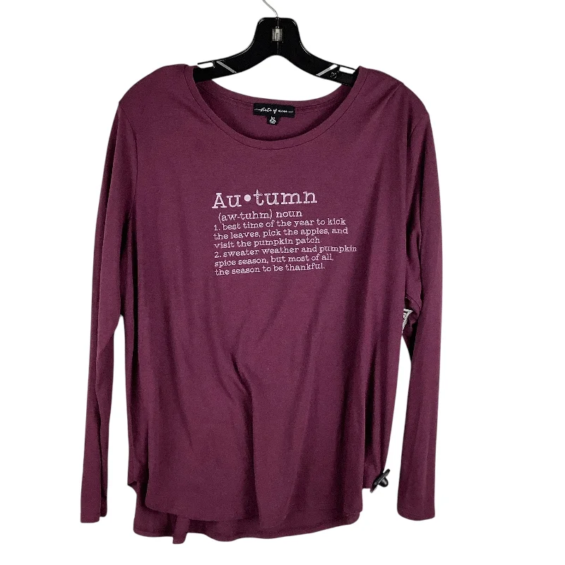 women's tops for those who want to stay on top of the latest fashion trends and wear pieces that are both stylish and on-trendTop Long Sleeve Basic By Clothes Mentor In Purple, Size: Xl