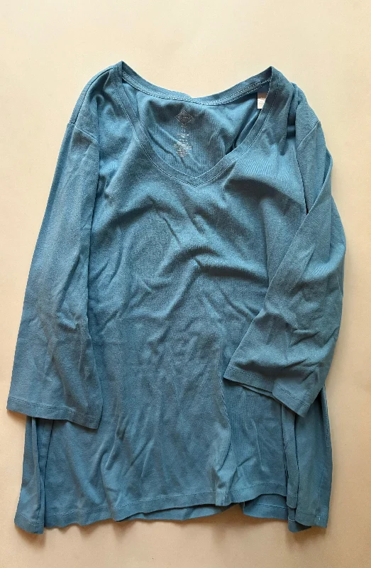 women's tops with unique designsTop Long Sleeve By St Johns Bay In Blue, Size: 3x