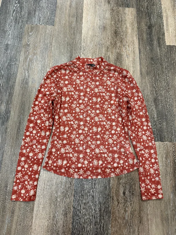 women's tops for those who appreciate subtle and muted tonesTop Long Sleeve By Black Tape In Red, Size: M