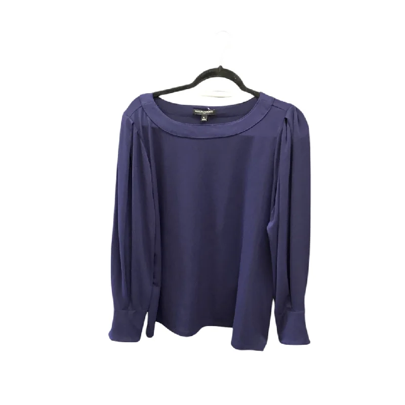 women's tops with spaghetti straps and deep V-necksTop Long Sleeve Basic By Coldwater Creek In Navy, Size: L