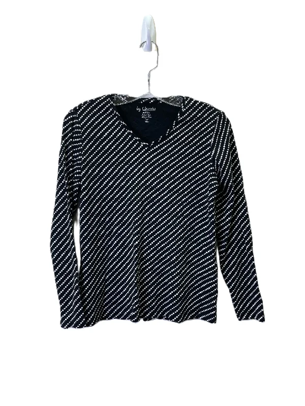 women's tops for those who appreciate subtle and muted tonesTop Long Sleeve By Chicos In Black & White, Size: S