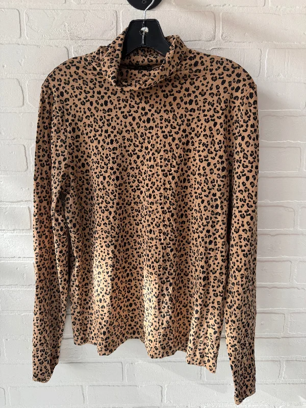 women's tops for those who want to add a touch of elegance and sophistication to their everyday wearTop Long Sleeve By J. Crew In Animal Print, Size: Xl