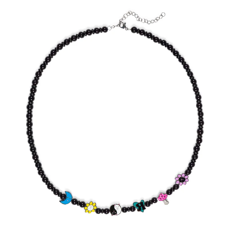 three-quarter sleeve women's topsLucky Charms Necklace (Black)