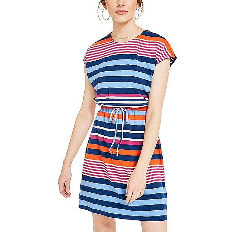 women's bow dressesNautica Womens Striped Open Back Mini Dress