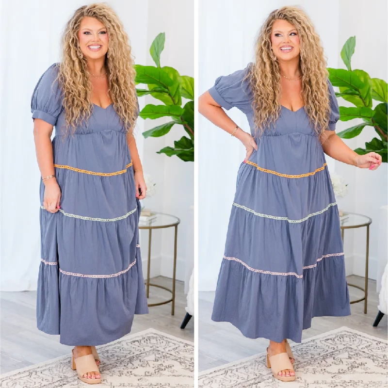 Halter DressLove My Way Midi Dress, Denim