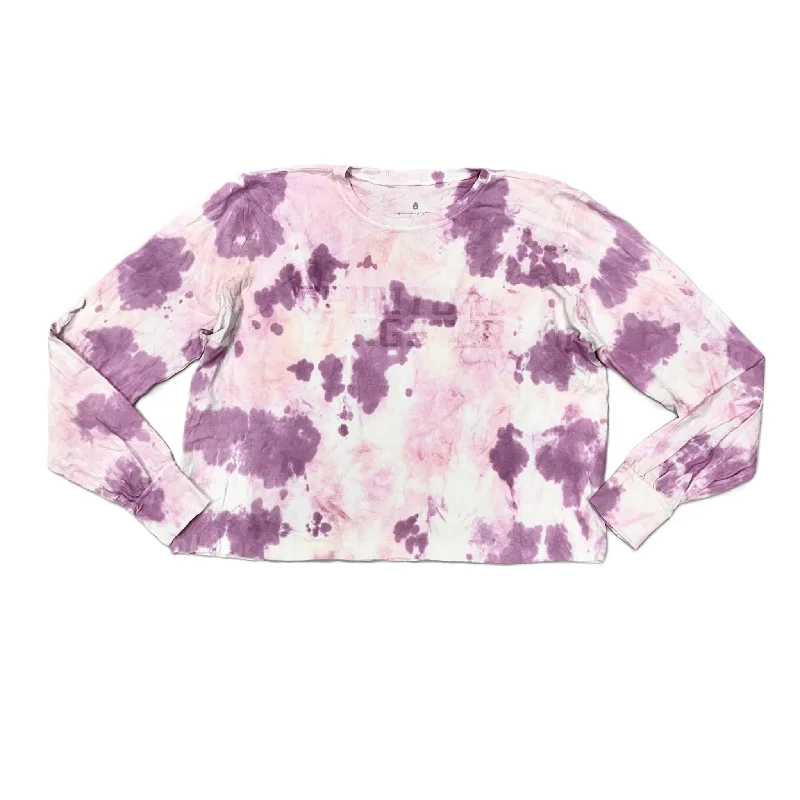 women's tops with cinched waistsTop Long Sleeve By Spiritual Gangster In Pink & Purple, Size: M/L