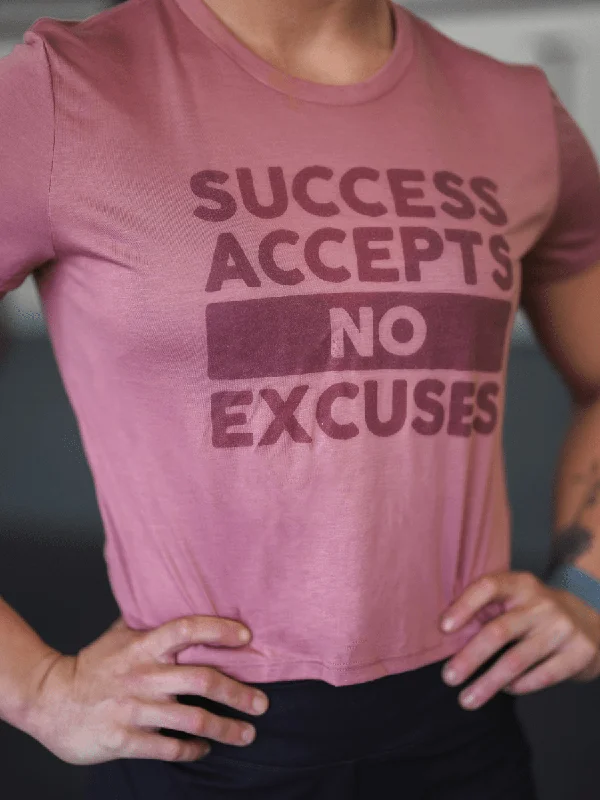 women's tops with lace-up frontsSuccess Accepts No Excuses Crop Top