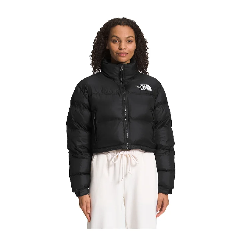 women's coats with hoodsThe North Face Womens Nuptse Short Jacket NF0A5GGE-KX7 Black/Black