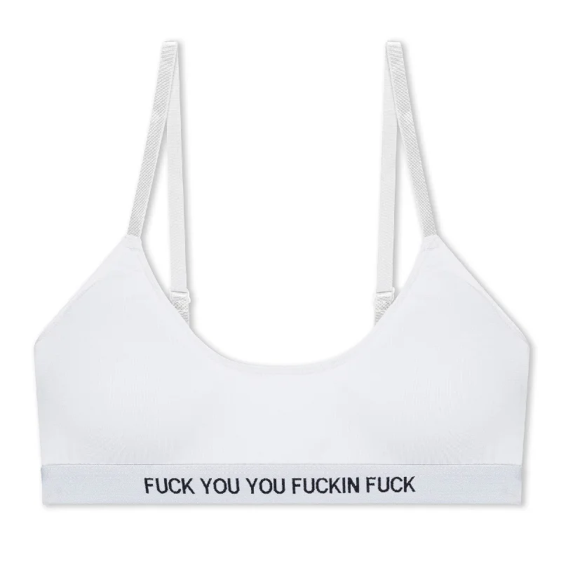 trendy women's topsFuckin Fuck Bralette (White)