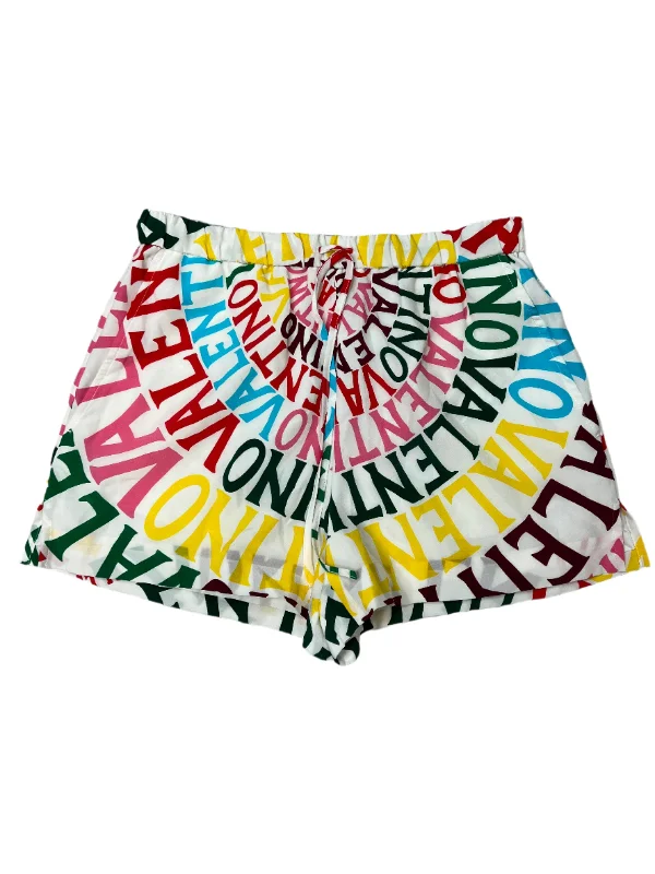 women's stretch shortsValentino Luxury Rainbow Logo Designer Shorts, Size: 42 / 6