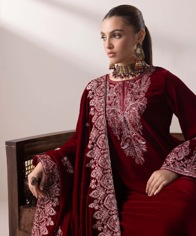 women's tops for fashion-forward individuals2 Piece - Embroidered Velvet Suit