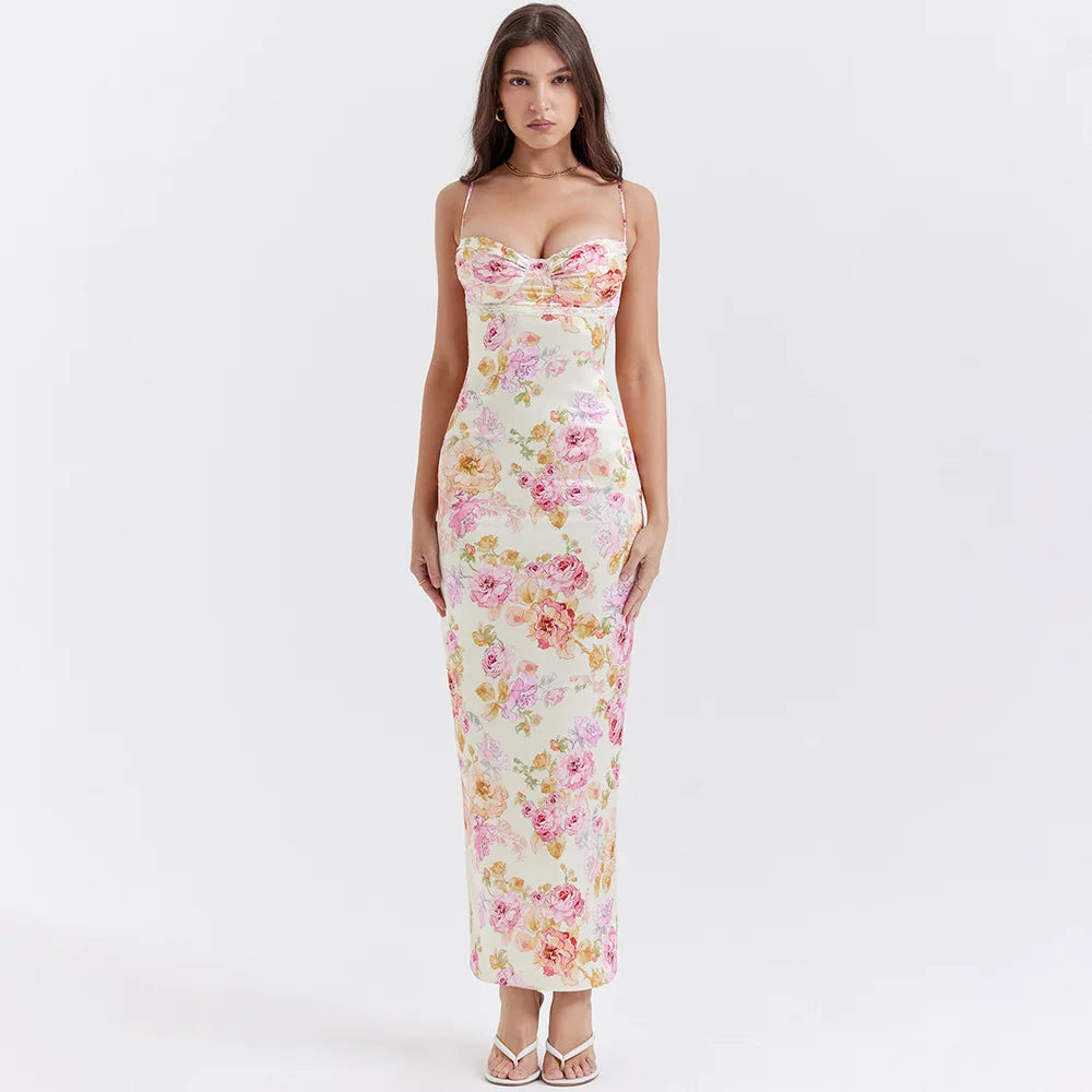 women's casual Friday dressesAgness Floral Maxi Bodycon Dress