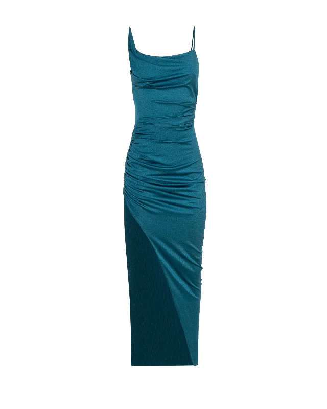 women's machine-washable dressesAquamarine slip style maxi dress