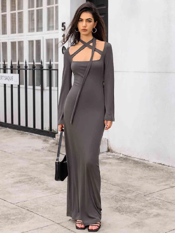 women's bodycon dressesTrendsetter's Choice Maxi Bodycon Long Sleeve Dress