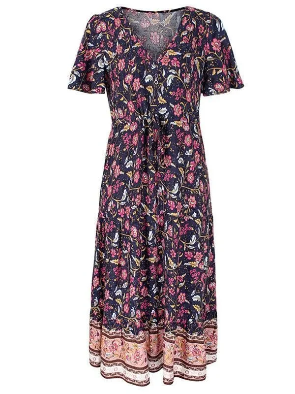 Tall Women DressV Neck Floral Maxi Daydress