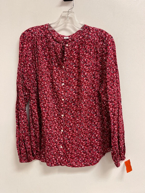 women's tops for those who want to add a pop of color to their outfitsBlouse Long Sleeve By Old Navy In Red, Size: M