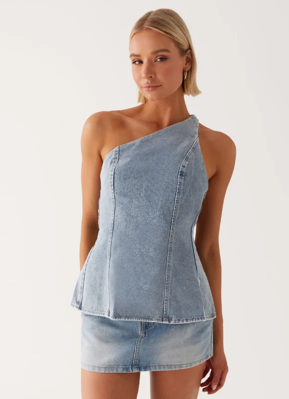 Maysa Denim Top - Blue