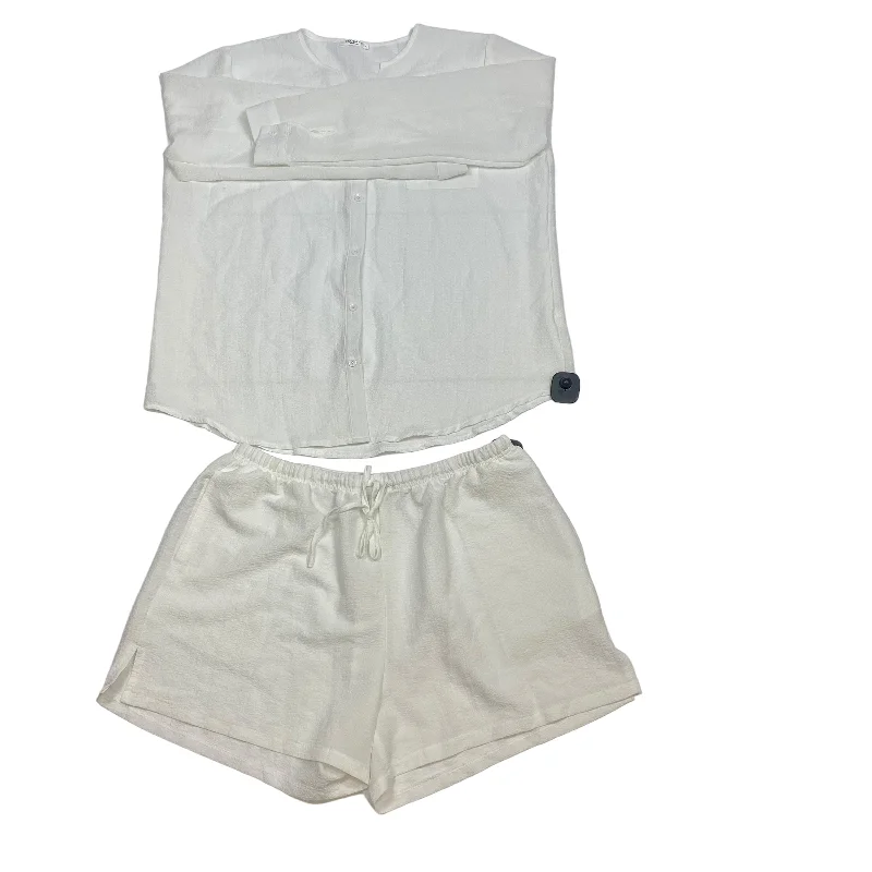 women's designer shortsShorts Set By Ekouaer In White, Size: Xl