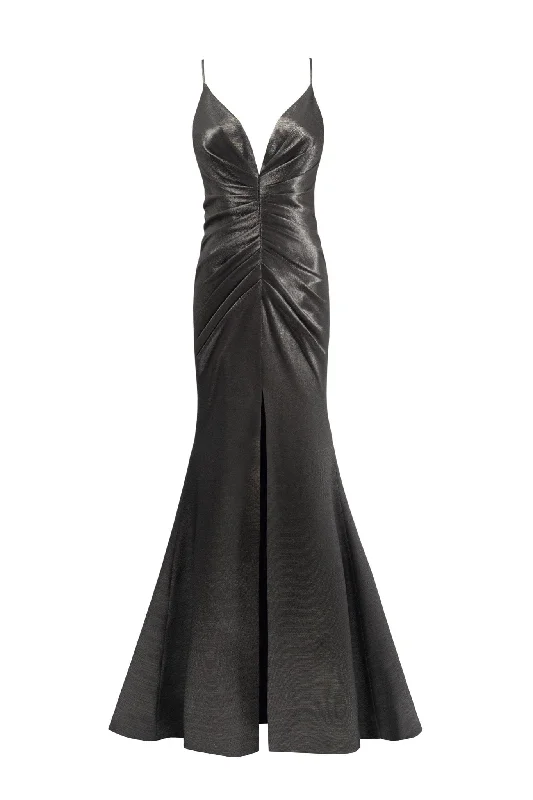 Velvet DressSmoky fitted maxi dress with high slit